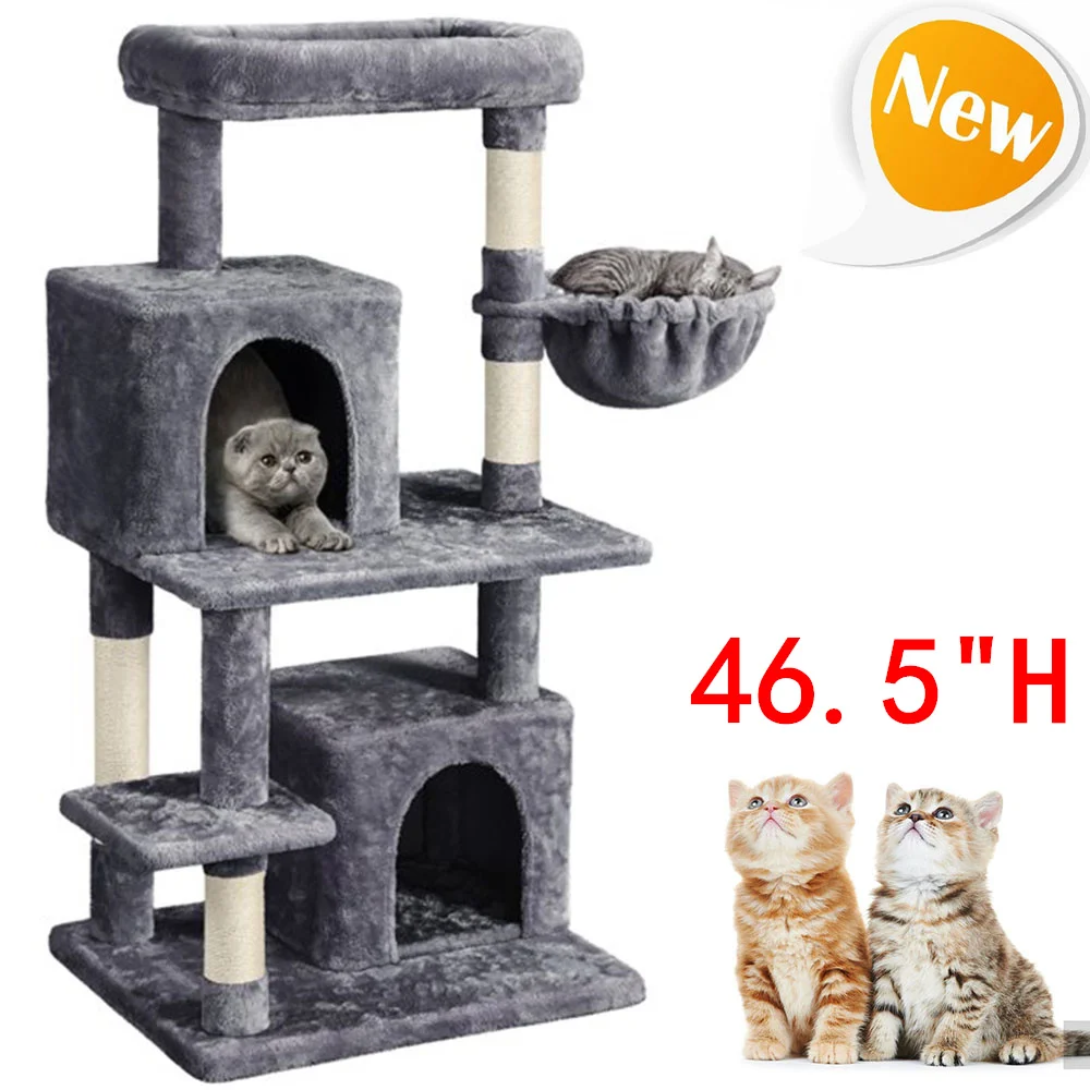 smile-mart-multilevel-cat-tree-tower-with-condos-top-perch-basket-stable-structure-465-h