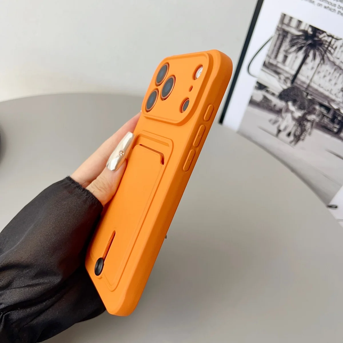 Slim Shockproof Silicone Wallet Phone Case with Card Holder
