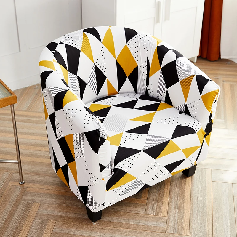 Elastic Single Club Sofa Cover Floral Print Tub Chair Covers Stretch Spandex Armchair Slipcovers for Bar Counter Living Room 4
