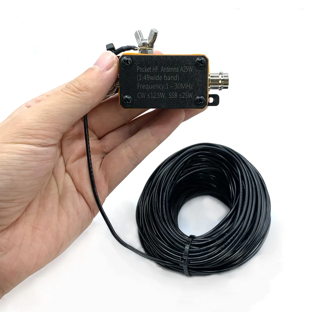 Pocket HF Antenna A25 1-30Mhz Shortwave Antenna Wideband End-fed Halfwave Antenn