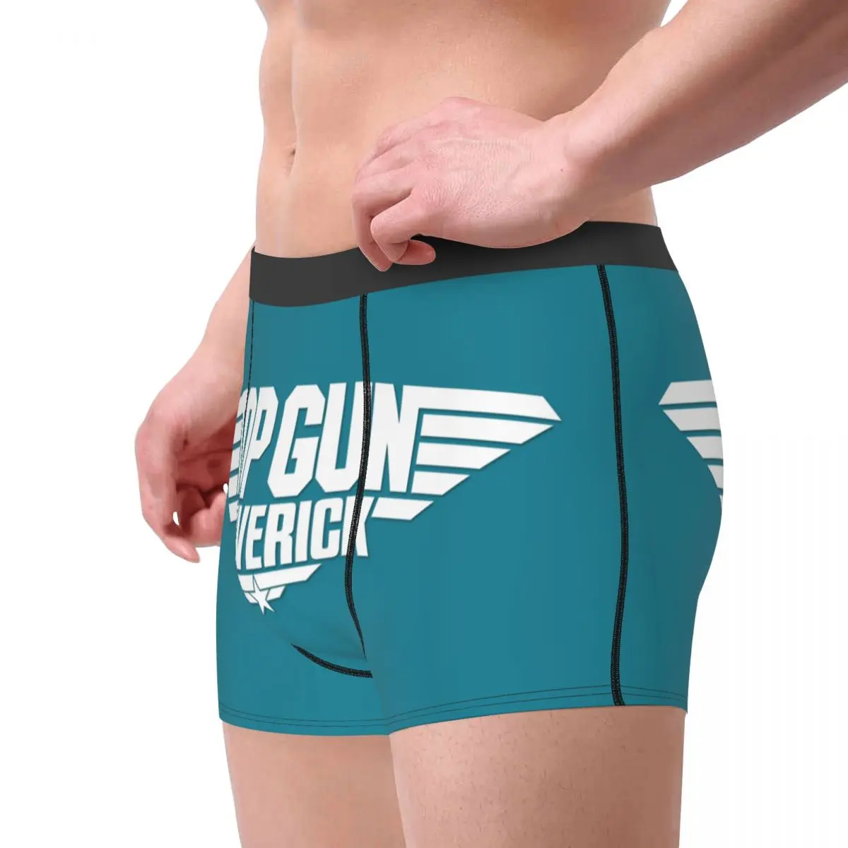 Custom Cool Top Gun Maverick Boxer Shorts Panties Male Underpants Breathbale Tom Cruise Movie Briefs Underwear 3