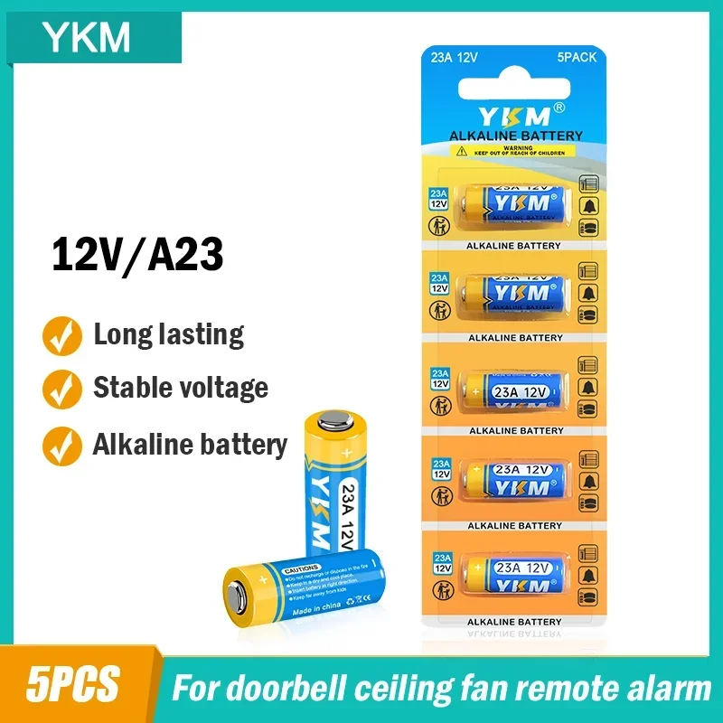 A23 23A 12V Alkaline Battery disposable battery alkaline battery MN21/23 23AE L1028F A23G GP23A 12 Volt Dry Battery for Ceiling Fan Remote Garage Door Opener 5PCS