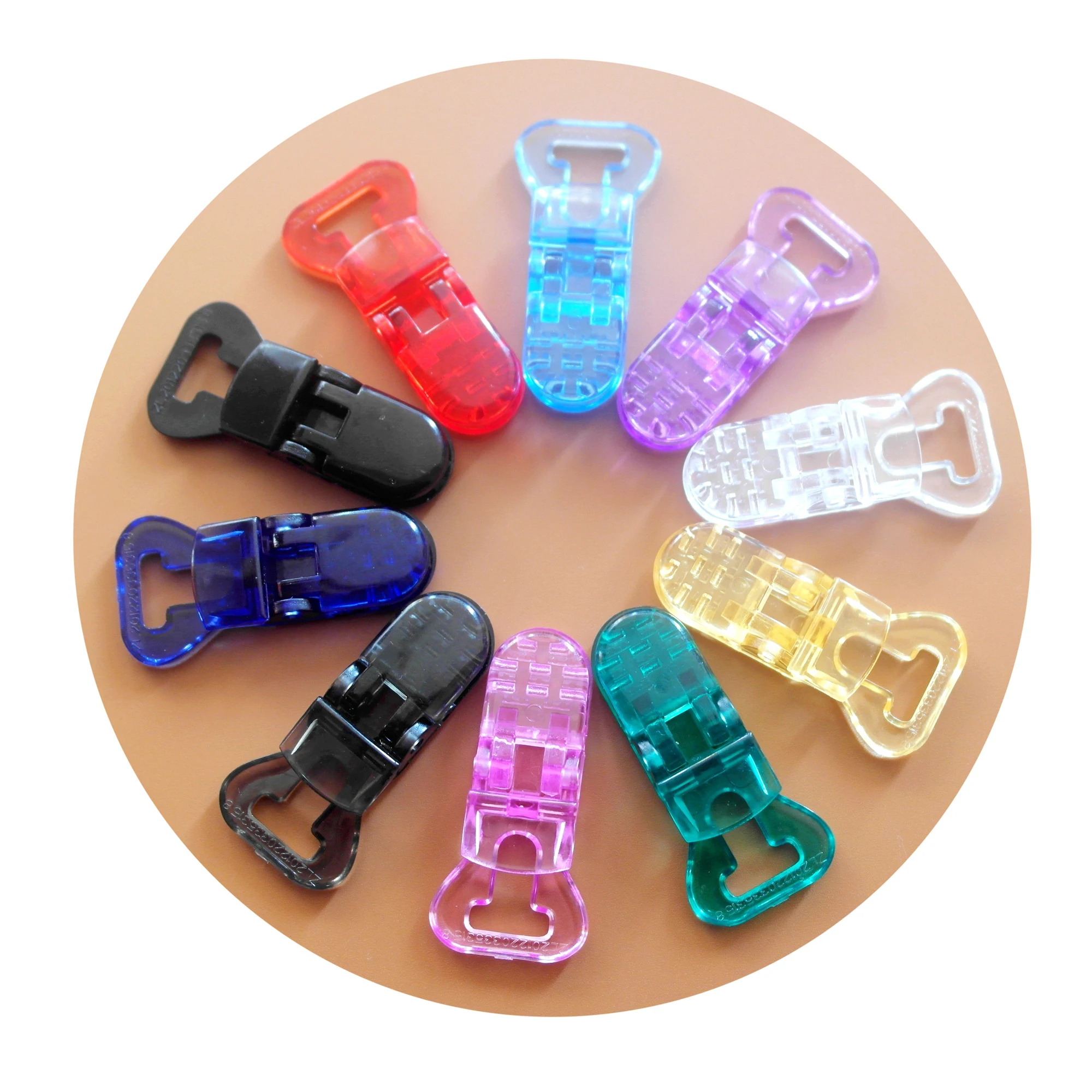 

100pcs Mixed 10 Colors 10MM Clear Mam Baby Dummy Clips Plastic T Clips Pacifier Soother/Nuk/Toy Holder/Suspender Free Shipping