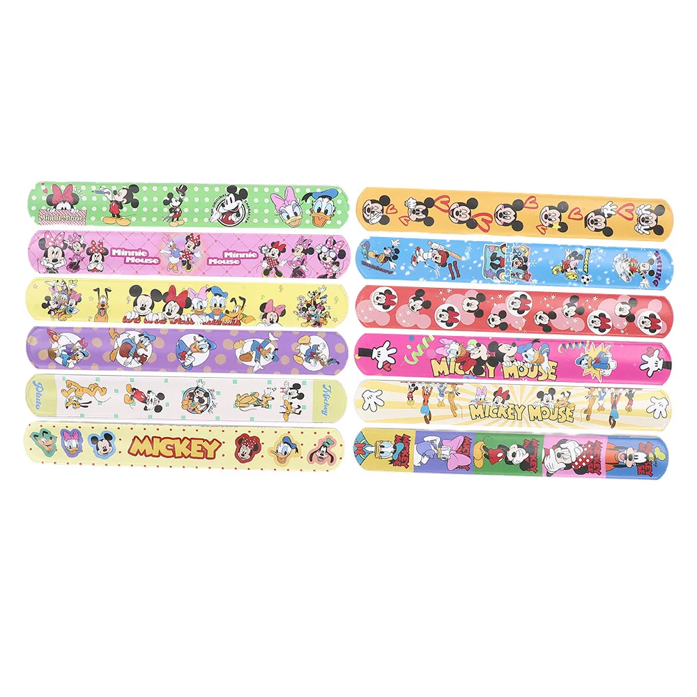 Mickey Slap Bracelets 12/24/36pcs Mickey Slap Bracelets Party Favors Minnie Bracelets Birthday Party Gifts Baby Shower Decorations Snap Band for Kids