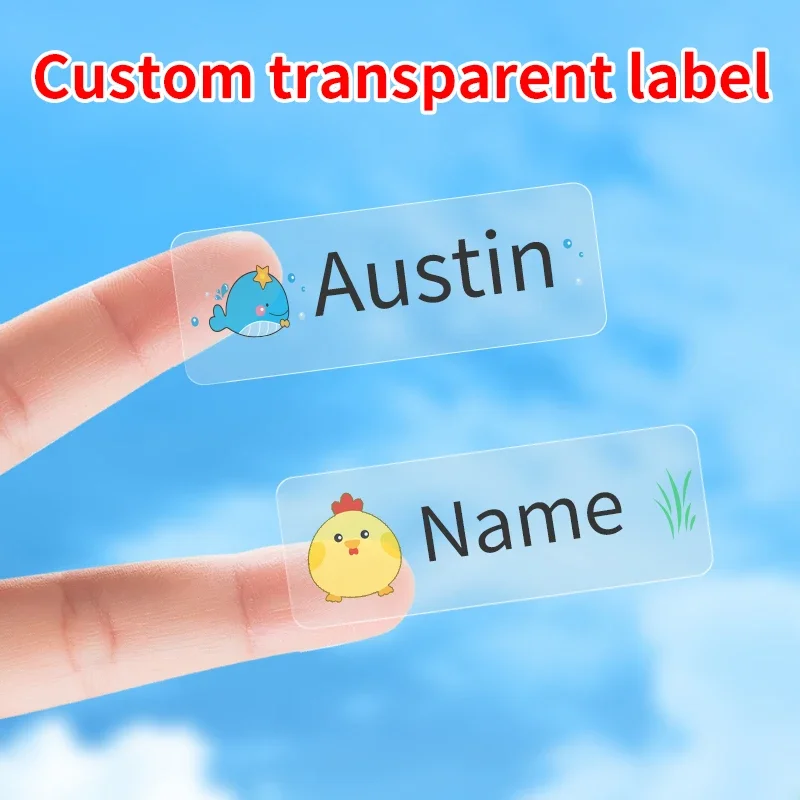 Stationery Stickers Customize Name Tag Sticker Waterproof Personalized Label Children bottle School Office Variety Shape Color