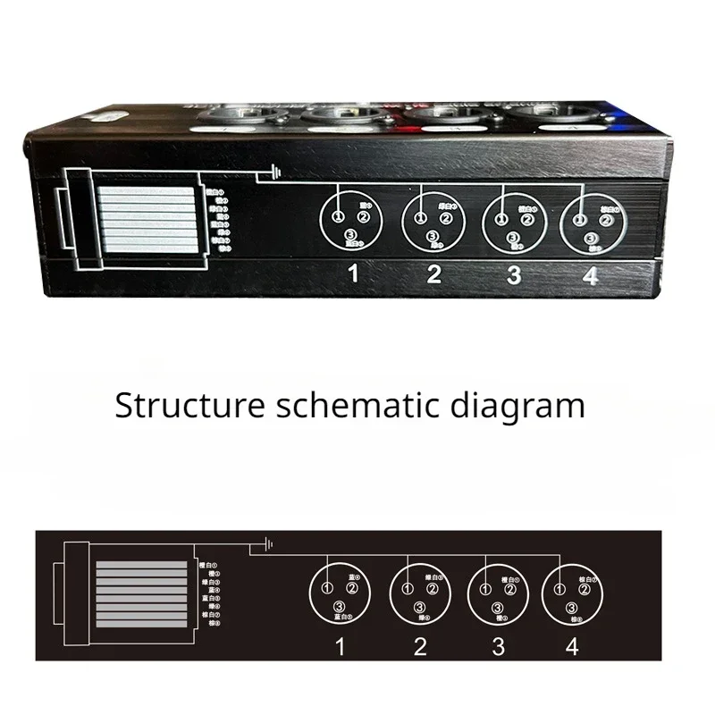 1Pair 4 Channel 3 Pin Multi Network XLR Cable Stage Sound Lighting Recording Studio To RJ45 Ethercon 1 Male + 1 Female