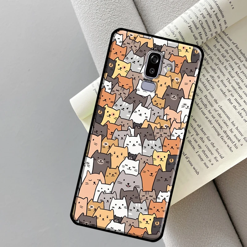 Cute Kawaii Cat Case For Samsung Galaxy J4 J6 Plus A6 A7 A8 A9 J8 2018 A3 A5 J1 2016 J3 J5 J7 2017 Cover — view 2