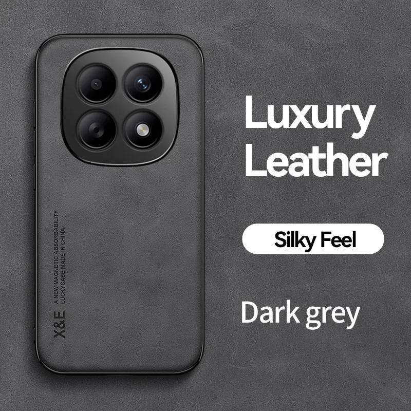 Luxury Shockproof Sheepskin Leather Phone Case with Magnetic Car Holder