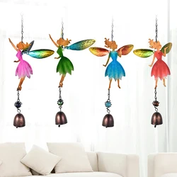 Fairy Angel Outdoor Garden Decoration Wind Chimes Metal Art Wind Bells Musical Hanging Decor Patio Yard Windows Doors Pendant