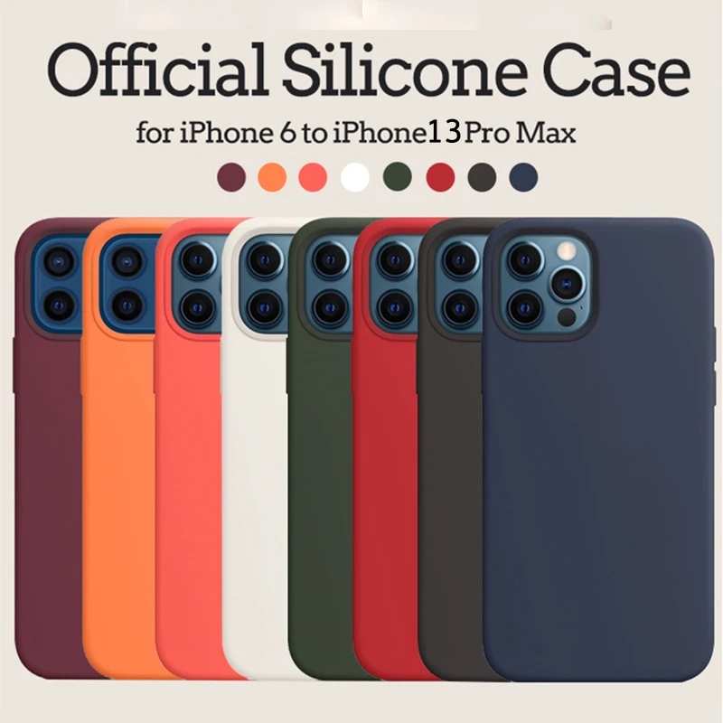 iphone se phone case Official Original Silicone Case For iPhone 13 12 Mini 11 Pro Max XS Max XR X 10 6 7 8 Plus New Brand Full Shockproof Phone Cover iphone se silicone case