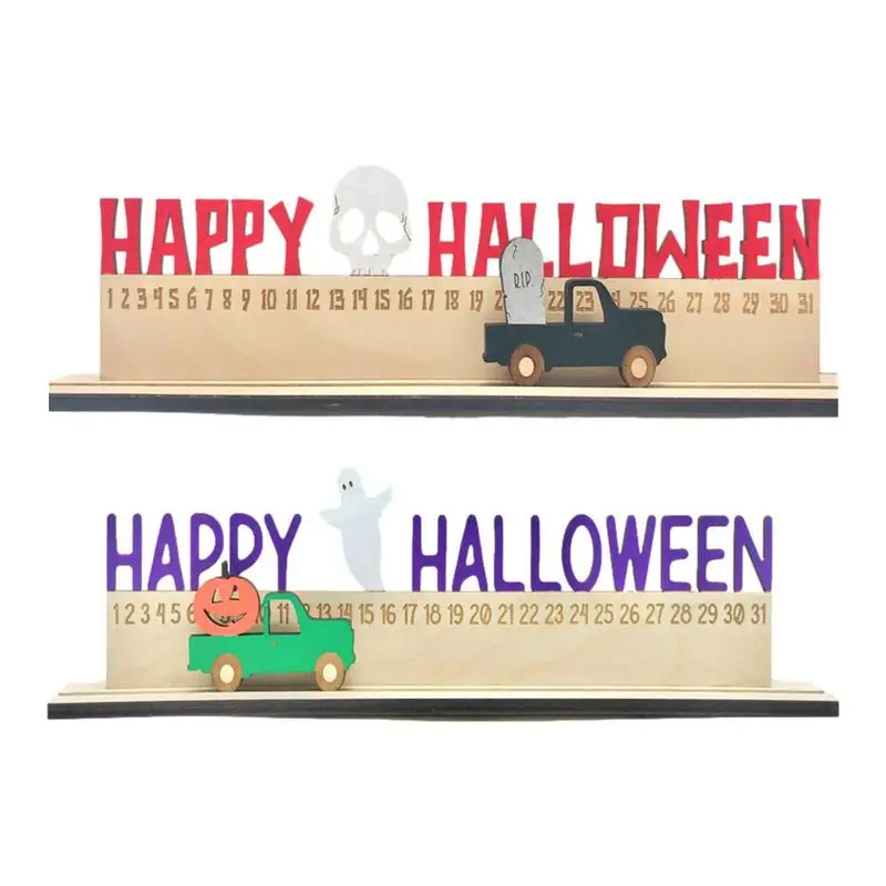 

Halloween Countdown Calendar Spooky Skull Desk Advent Calendar Welcome Halloween Decorations For Cupboard Bookshelf Fireplace