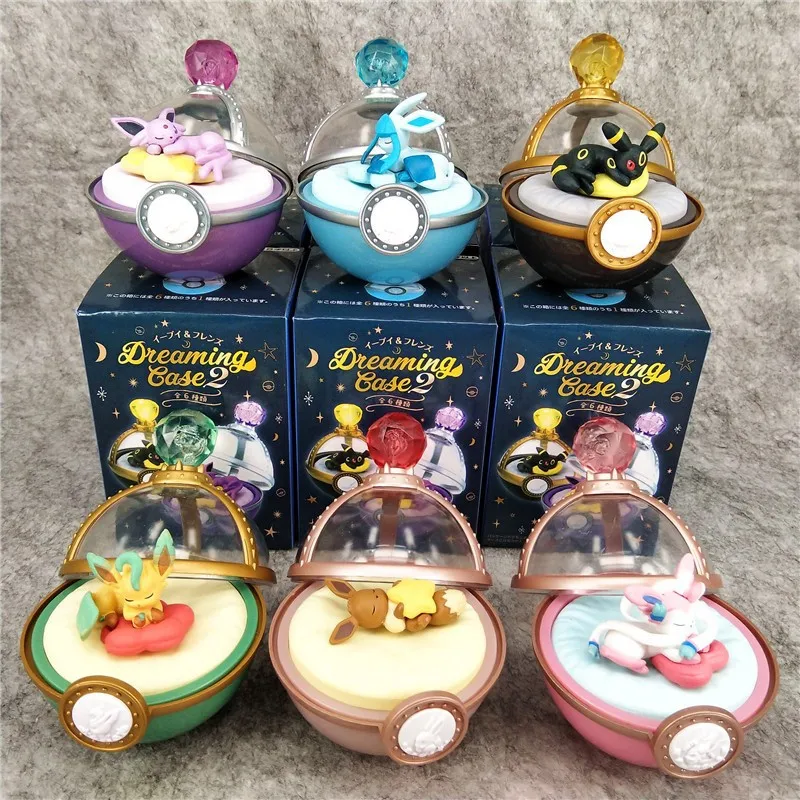 

6Pcs/Lot Pokemon Anime Figure Ball Sleeping Pikachu Eevee Sylveon Umbreon Collection Figure Desktop Ornaments Children Gifts