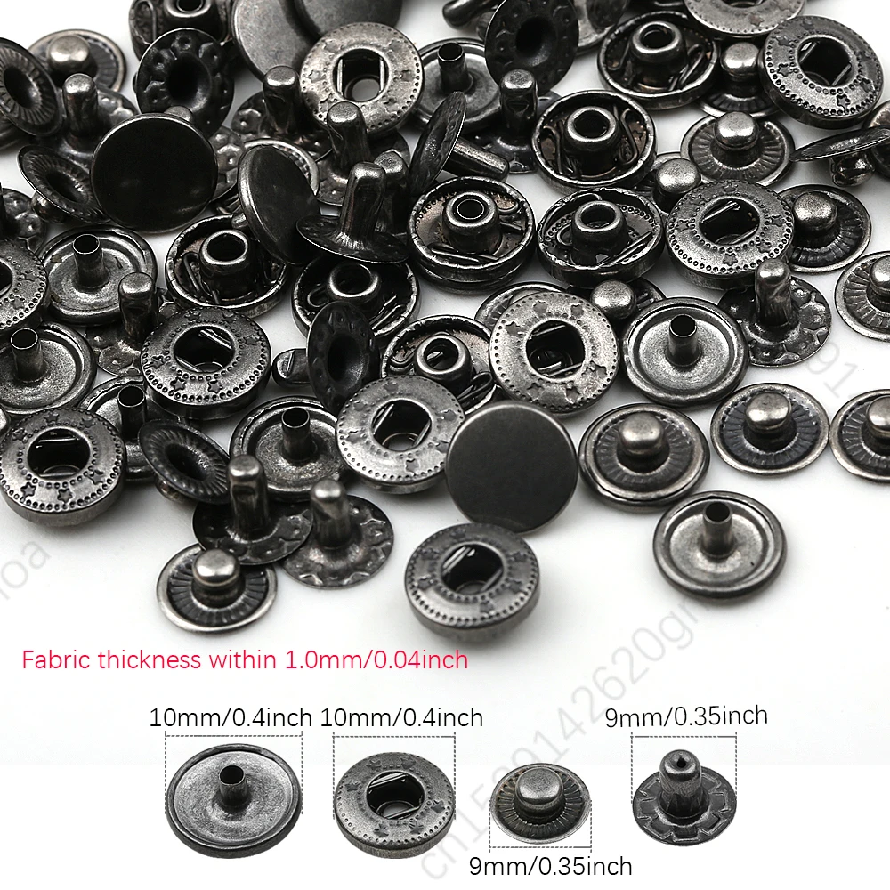 20 pz 10-25mm Bottoni Automatici Bottoni a Pressione in Metallo Bottoni Automatici per Cucire Vestiti Giacca Cappotto Accessori per Cucire, Argento, 25mm