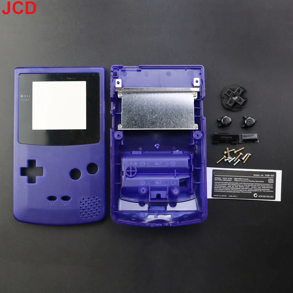 JCD New Plastic Game Shell Housing Case Cover For Gameboy Color Game Console For GBC Shell With Buttons Kits Sticker Label Part