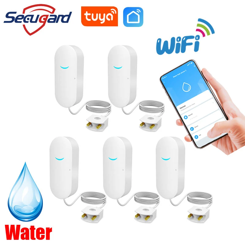 Tuya WiFi Water Level Sensor Leakage Alarm Flood Leak Detector APP Remote Control Smart Home