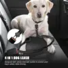 Reflective Shock Absorbing Pet Dog Leash with Car Seatbelt for Large Dogs Heavy Duty Tactical Bungee Dog Leash No Pull Dog Leash 3
