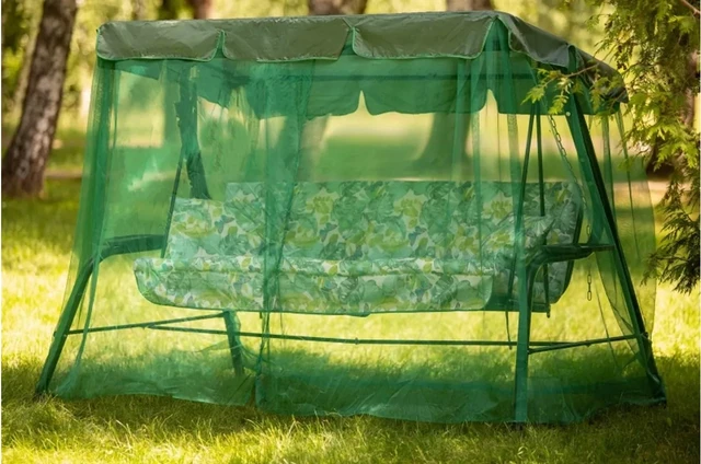 Chaise pivotante de jardin avec auvent étanche, tente Anti-moustique et Anti-UV,  cadre métallique, chaise pivotante de salon, 196x18x126 cm - AliExpress