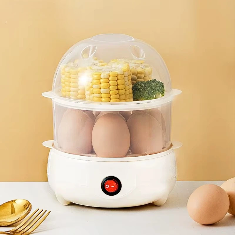 Egg Cooker Multifunctional Electric Egg Boiler Double Layers Cooker Mini Steamer Poacher Kitchen Cooking Breakfast Machine