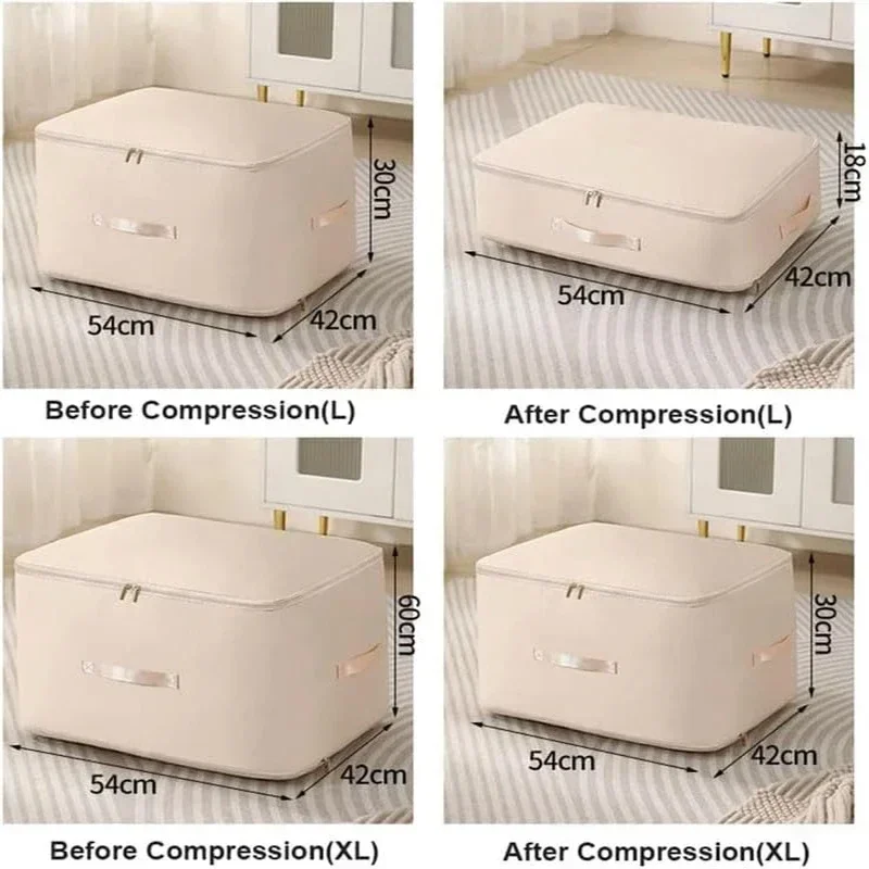 Space Saving Compression Storage Tote Bag Heavy Duty Multipurpose Rectangle Fabric Organizer for Comforters Clothes and Blankets 5