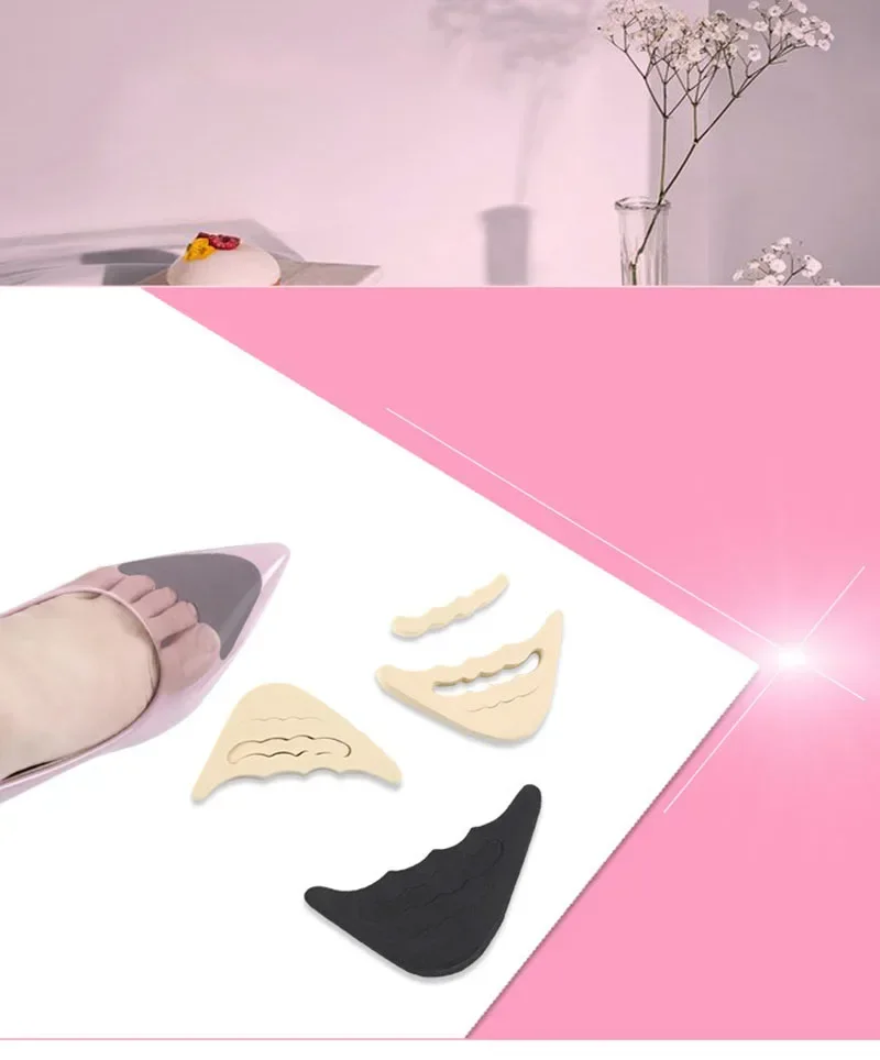 Forefoot Insert Pad Shoe Insoles Toe Plug Half Sponge Feet Filler Anti-Pain Adjust Pads for Women High Heels 1 Pair