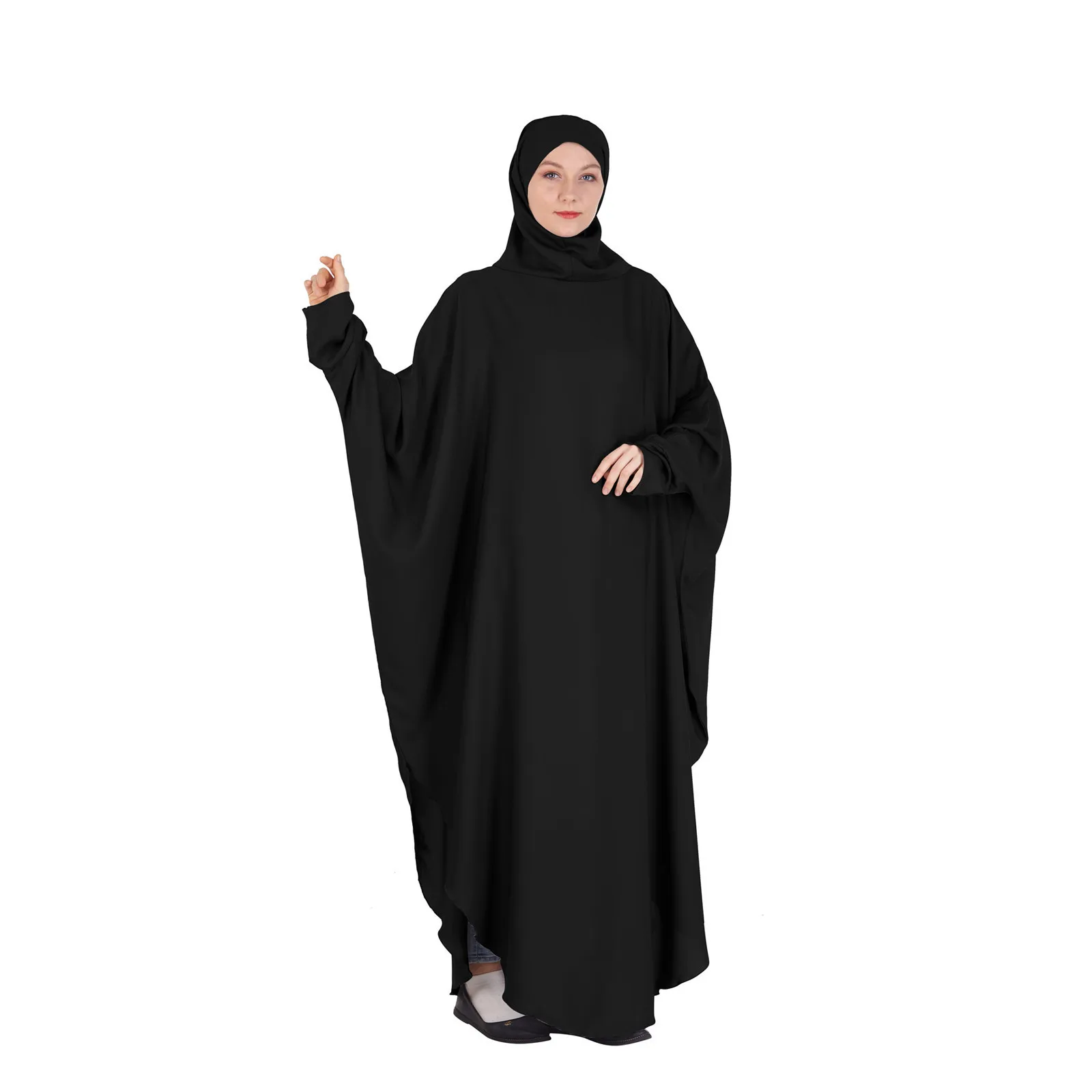 New Eid Hooded Muslim Women Hijab Dress Prayer Garment Full Cover Ramadan Gown Islamic Clothes 
