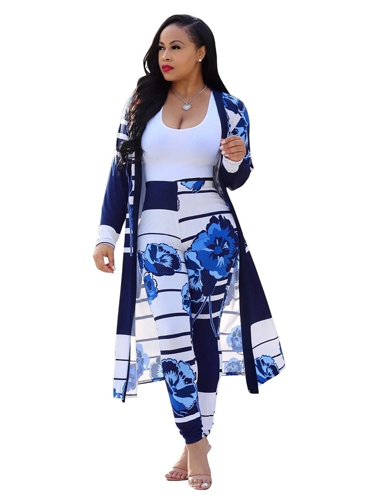 Wmstar Two Piece Set Women Wholesale Hot Selling European American Sexy Printed Cardigan Long Sleeved Nightclub Outfit 2025