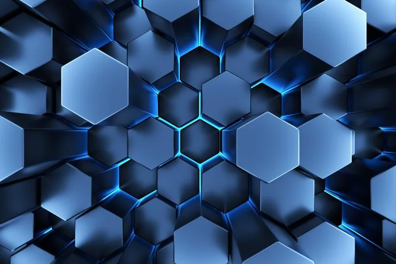 thumbnail image 1 of Papel de pared beibehang Papel tapiz de escritorio de recepción de bar de Internet con tecnología de metal hexagonal geométrico moderno personalizado, 1 of 5