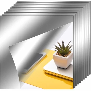 5/12 pièces miroir autocollant mural 15CM auto-adhésif décalcomanie bricolage miroir autocollants 3D autocollant mural pour la maison salon chambre décor 1