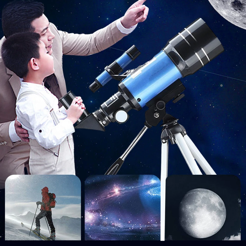 S15b1f8c75bef4577a24712b44fca31a2g Teleskop dla dorosłych i dzieci astronomiczny teleskop refrakcyjny 15X-150X ze statywem i lunetą