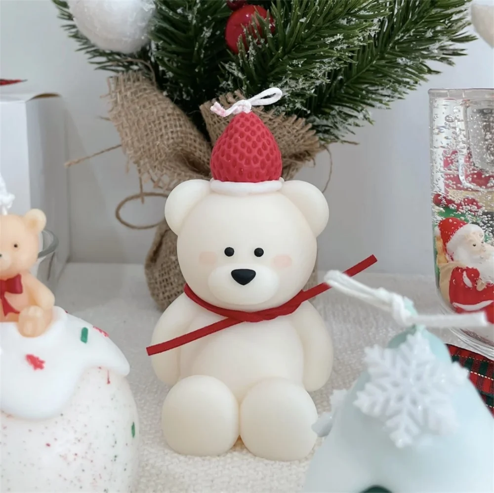 3D Teddy Bear Silicone Candle Mold Handmade Fondant Aromatherapy