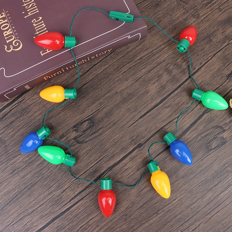 Collar de bombilla de luz LED brillante para Navidad, decoraciones navideñas para el hogar, Año Nuevo, novedad