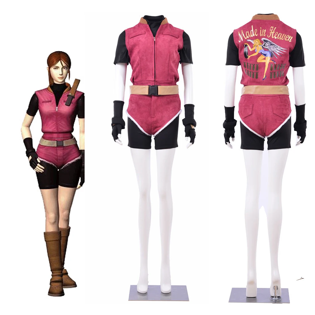  Chaqueta roja de Claire Redfield para mujer, hecha en