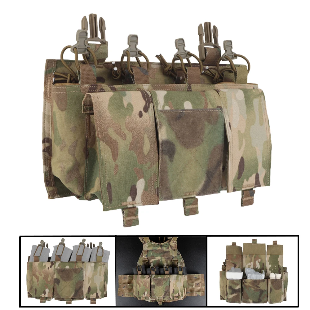 

Tactiacal Vest 7.62 Triple Mag Plate for Airsoft Military Hunting Vest Chest Hanging Magazine Pouch First Aid Sundries Bag