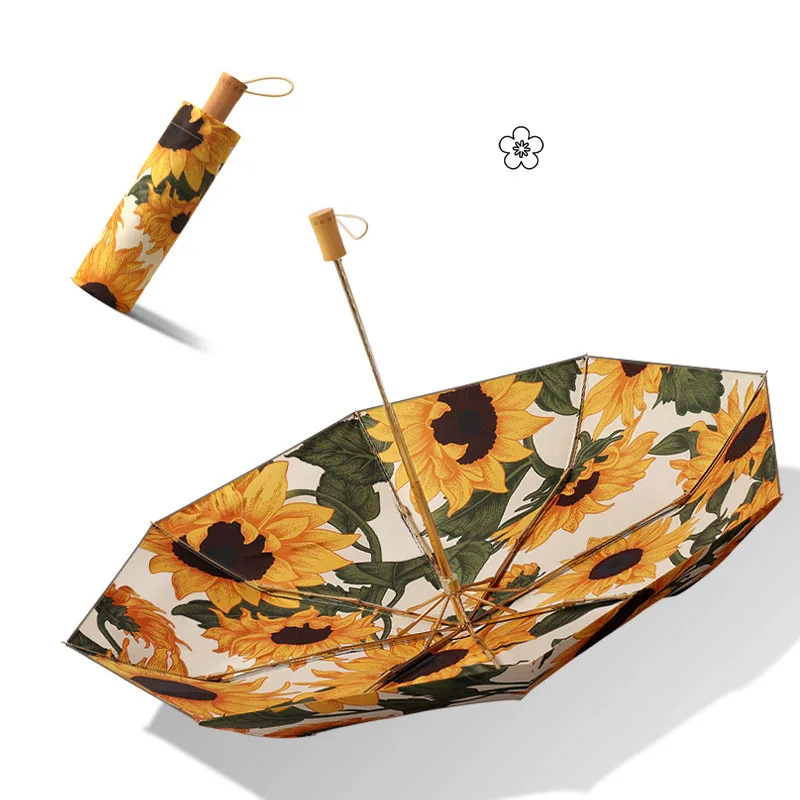 

Креативный ветрозащитный зонт с искусственной печатью, складной зонтик, женский зонтик, симпатичный зонтик