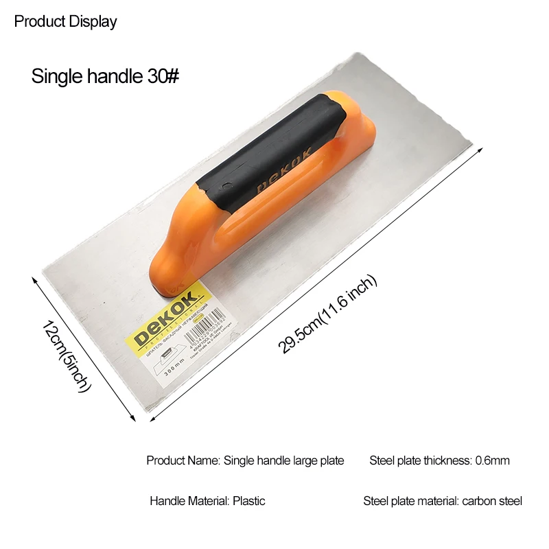 Plastering Trowel Plastering Trowel Single-handle 24.5/29.5/39.5/49.5cm Putty Scraper Gypsum Trowel Plaster Paint Feed Filling Construction Tools