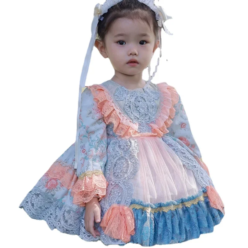 Spanische neue Kinderkleider für Mädchen, Kinder-Boutique-Kleidung, Blumenmädchenkleider, Mädchen-Eid-Kleid, Blumenmädchenkleider für Hochzeiten – Detail 5