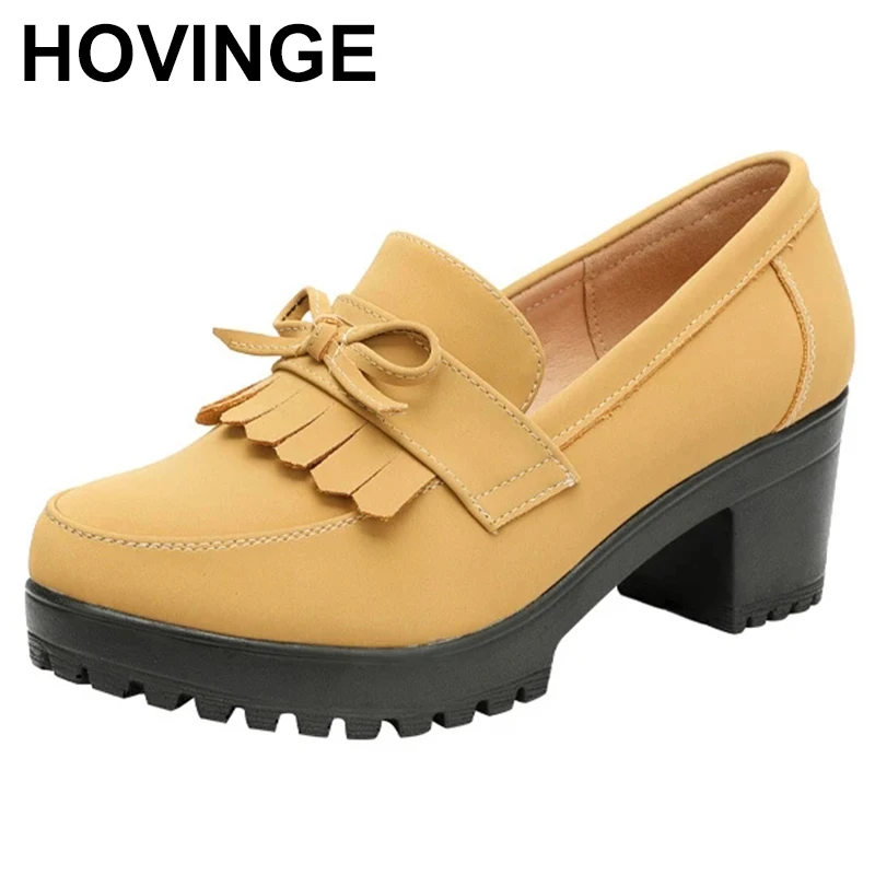 

Pumps Spring Slip on Tassels Medium Heels Oxford Women Shoes Woman Party Patent Leather Footwear Plus Size 43 33