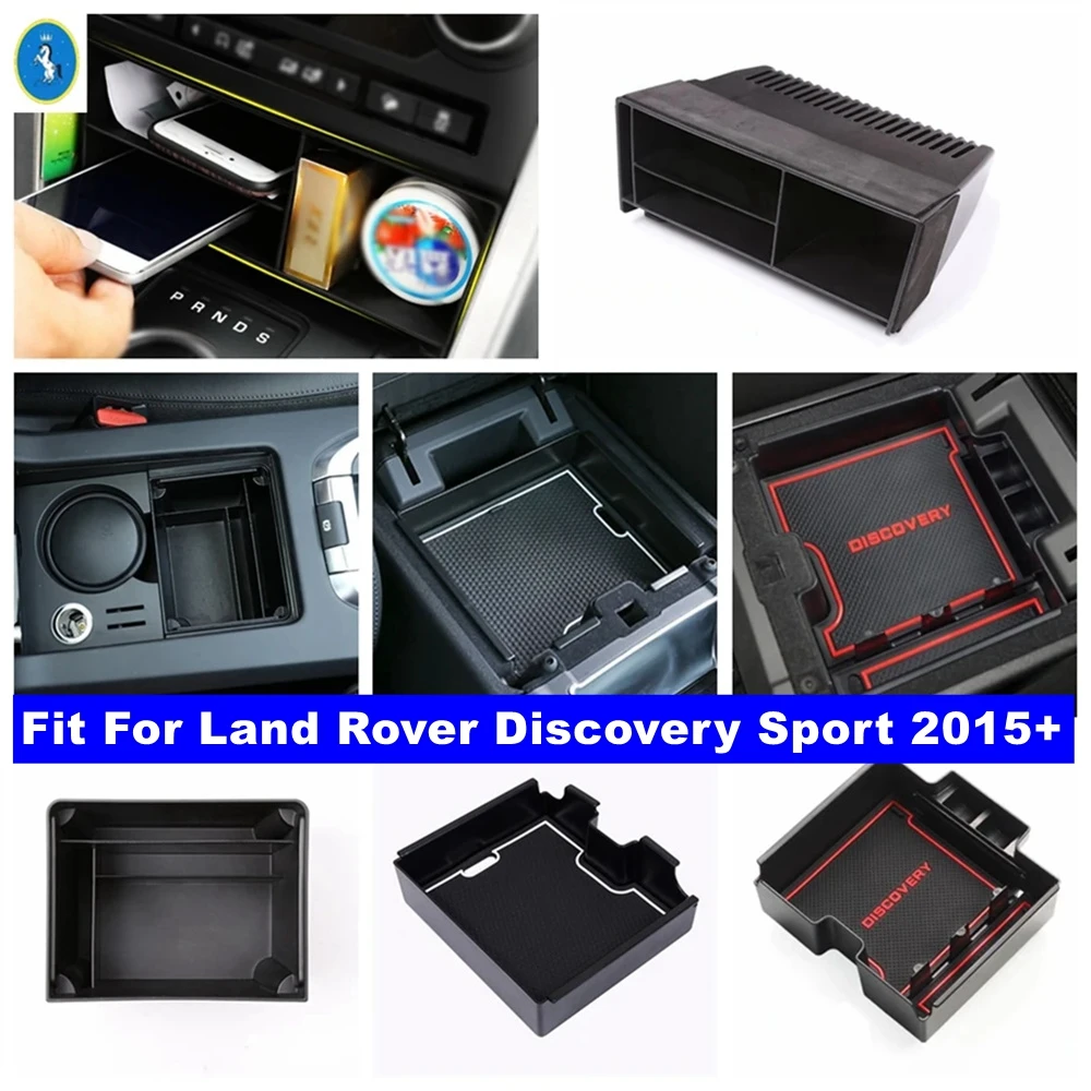 

Аксессуары для Land Rover Discovery Sport 2015-2019, внутренний центральный подлокотник, контейнер для хранения консоли, поддон, поддон для телефона