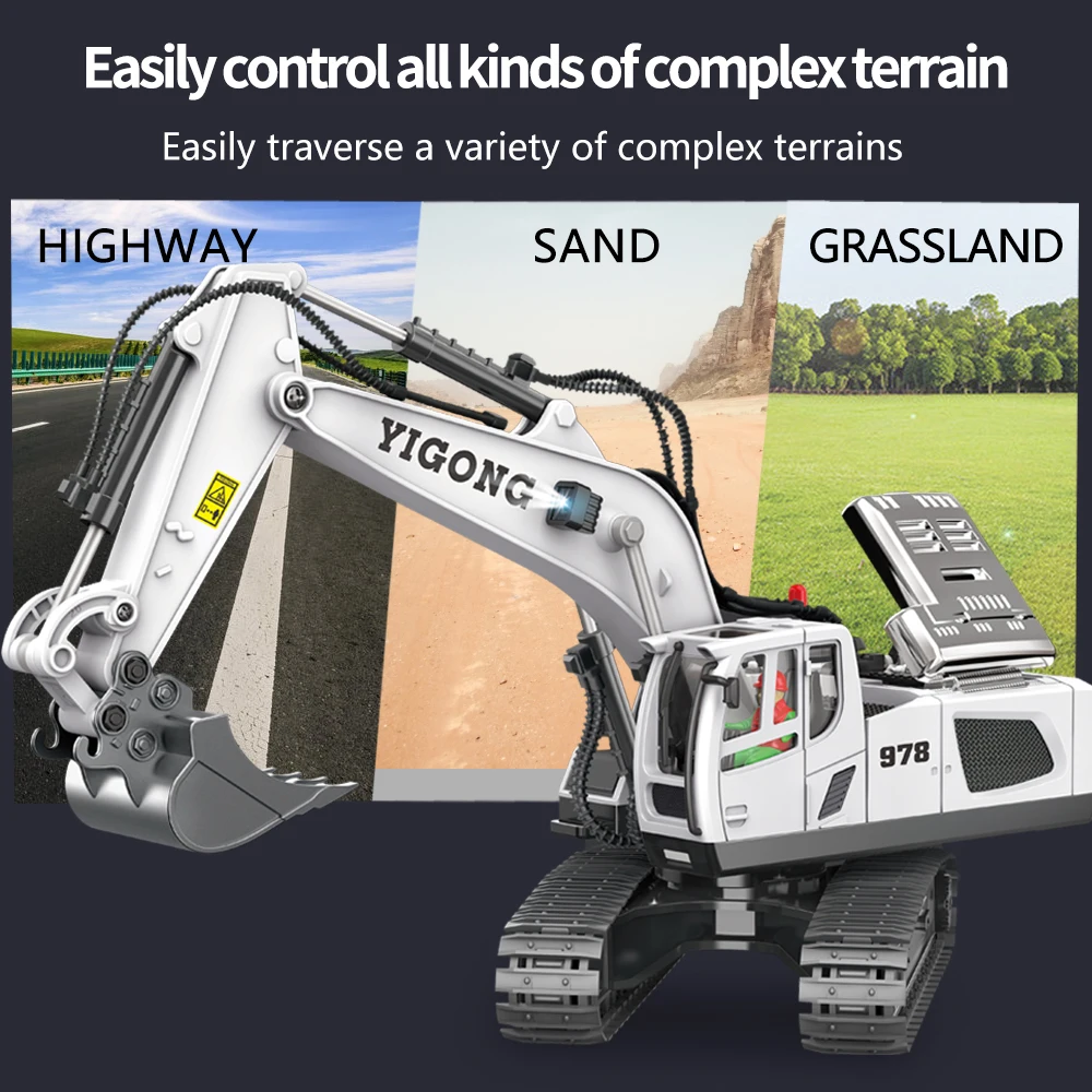 Remote Control Excavator  Dump Truck Set - RC Construction Toys for Kids