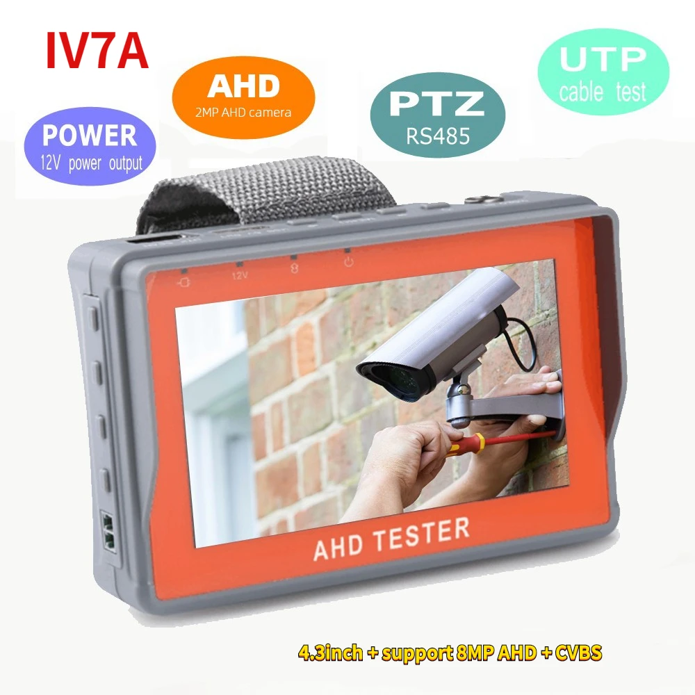 CCTV Tester Monitor IV5 IV7W IV7A Analog Camera Testing 8MP AHD TVI CVI CCTV Test Monitor RS485 PTZ controller power 12V output best home cameras Surveillance Items