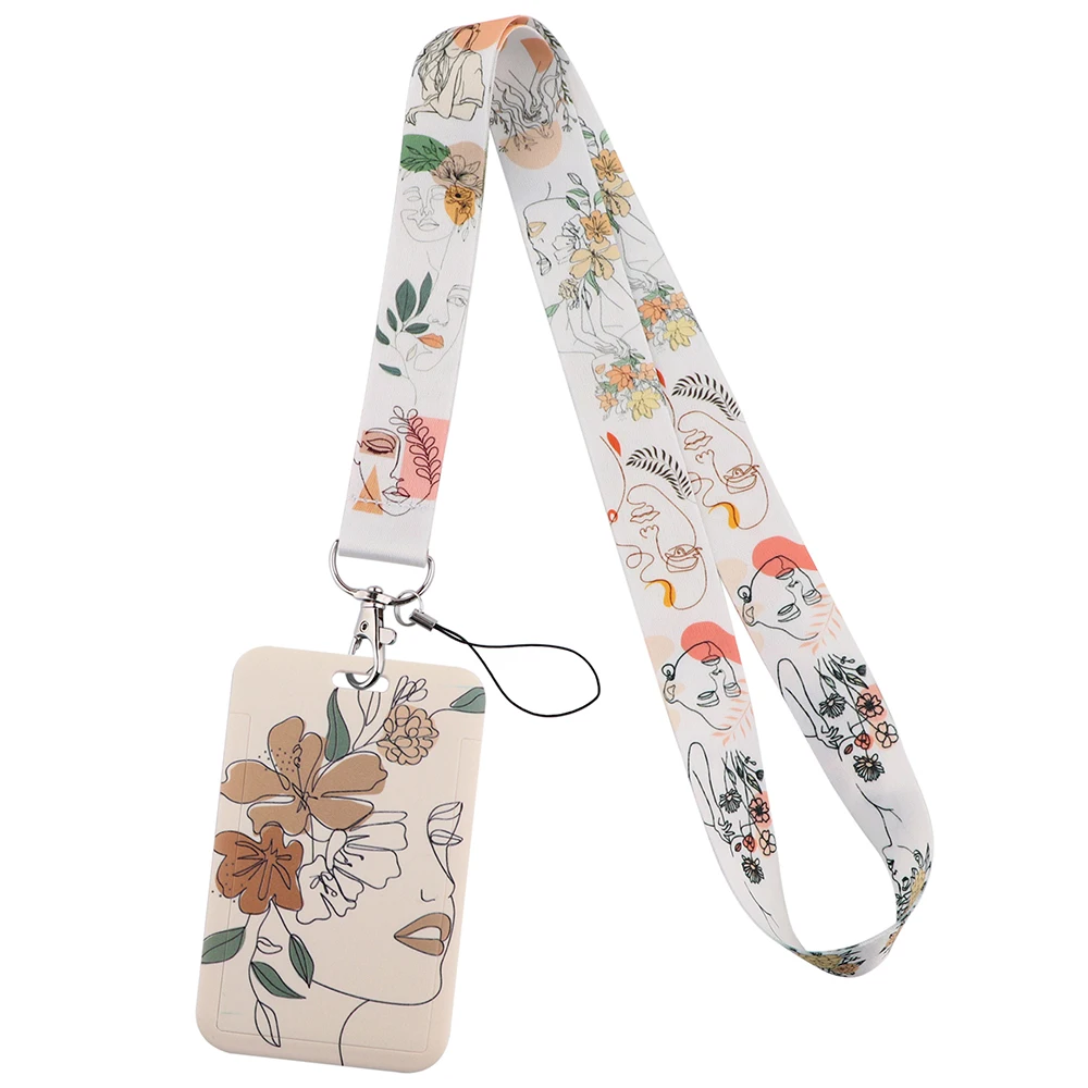 Vintage Blume Roman Neck Strap Lanyards Schlüsselanhänger Abzeichen Halter ID Kreditkarte Pass Hängen Seil Lanyard für Schlüssel Zubehör Geschenke – Detail 5