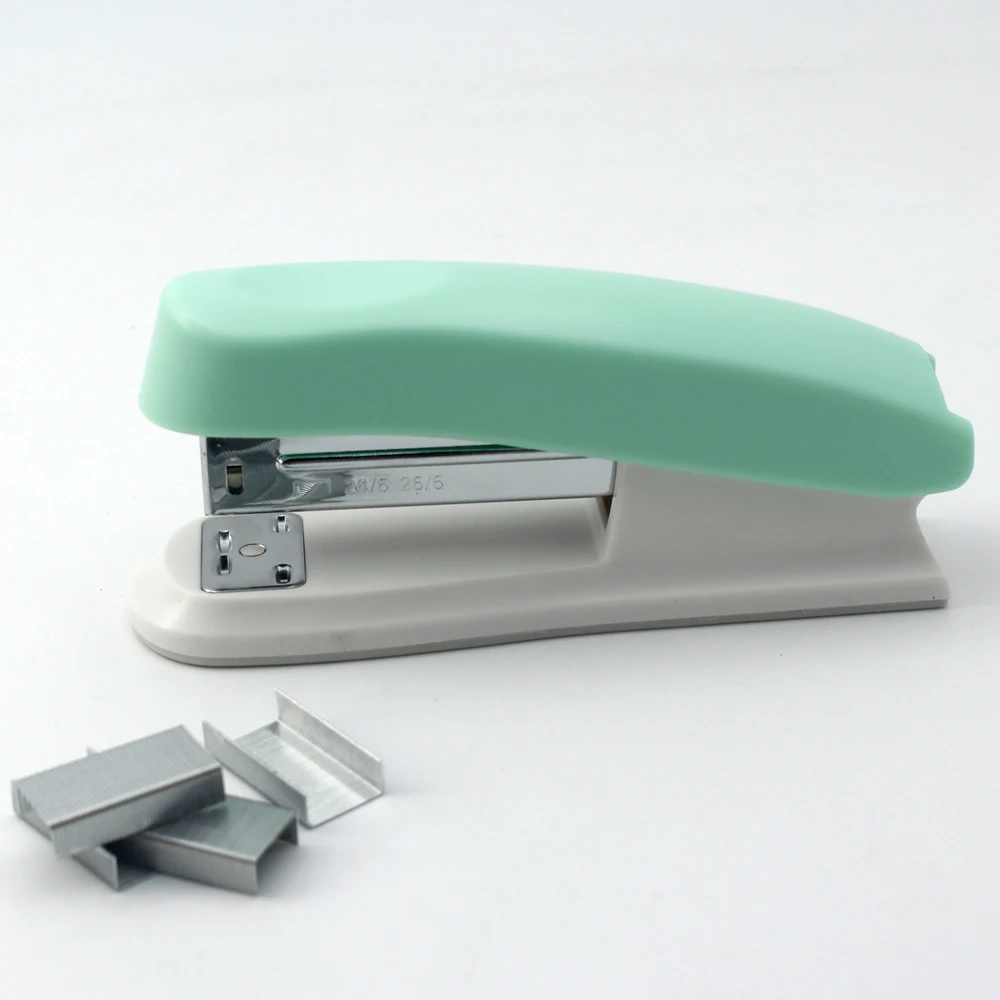 Macaron-colored desktop stapler Suitable for 24mm/26mm staples For school push stapler mini stapler set hand stapler metal stapler