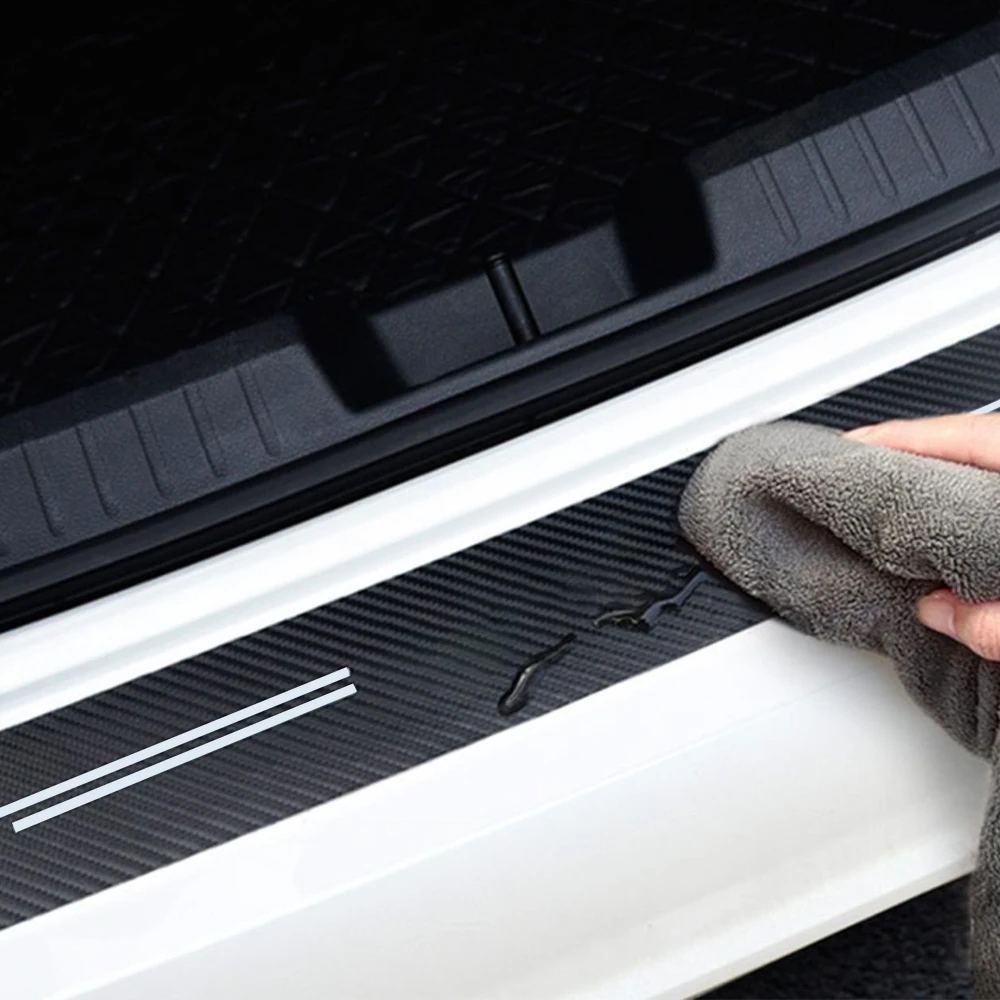 4PCS Car Sticker Protector Black Pu leather Car Door Sill Threshold Anti-scratch For VW RLINE POLO golf passat GTI