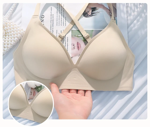 Seamless Glossy Scale-out Bra Panties Set U-shape Backless Sexy