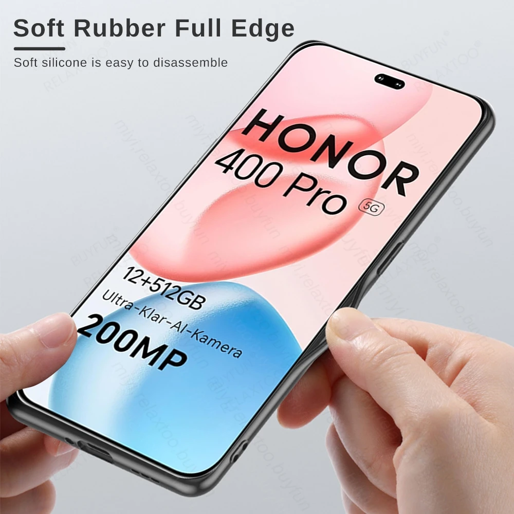 For Honor 400 Pro Sheepskin Matte Hard Back Case with Camera Protection and Shockproof Soft Frame Cover