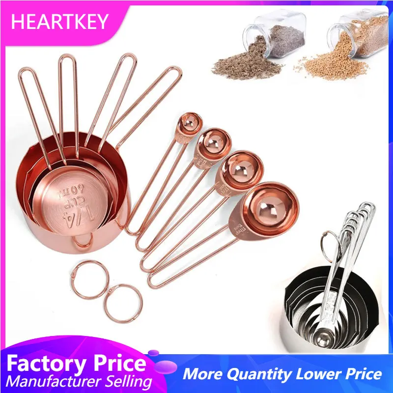 

Stainless Steel Measuring Spoons Set 8PCS Kitchen Cooking Tools Teaspoon Coffee Sugar Scoop Coffee Spoon Cake Baking Tools