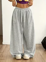 Plus-size Women's Fleece Sweatpants for Autumn and Winter Warm Casual Loose Stylish and Versatile Streetwear Trendy Oversized - Image 2