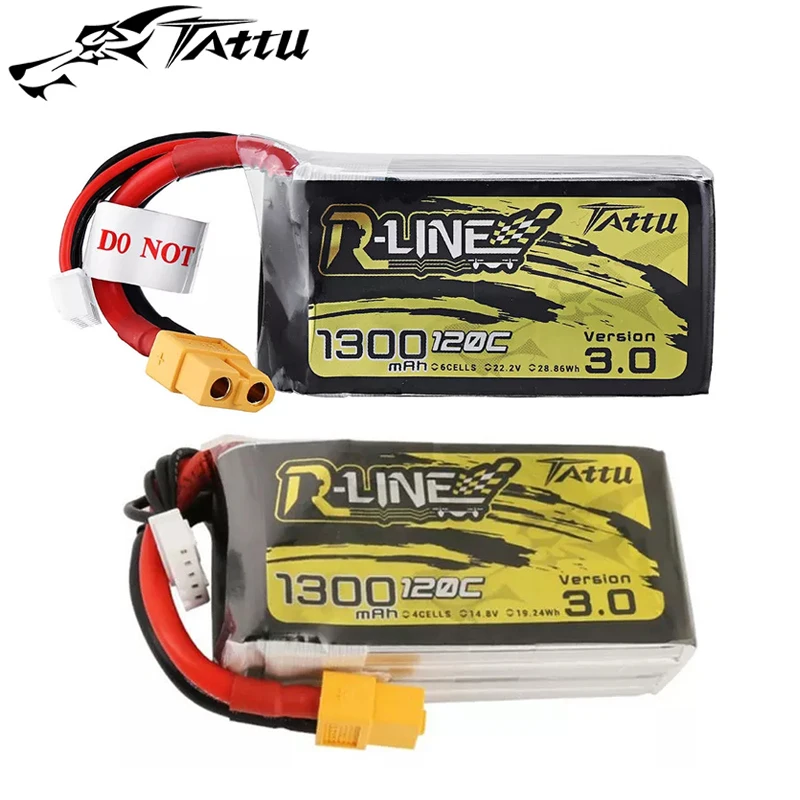 New Tattu R-line Version 3.0 14.8V 22.2V 1300mAh 120C 4S 6S Lipo Battery with XT60 Plug For FPV RC Racing Drones Quadcopter DIY | Игрушки и