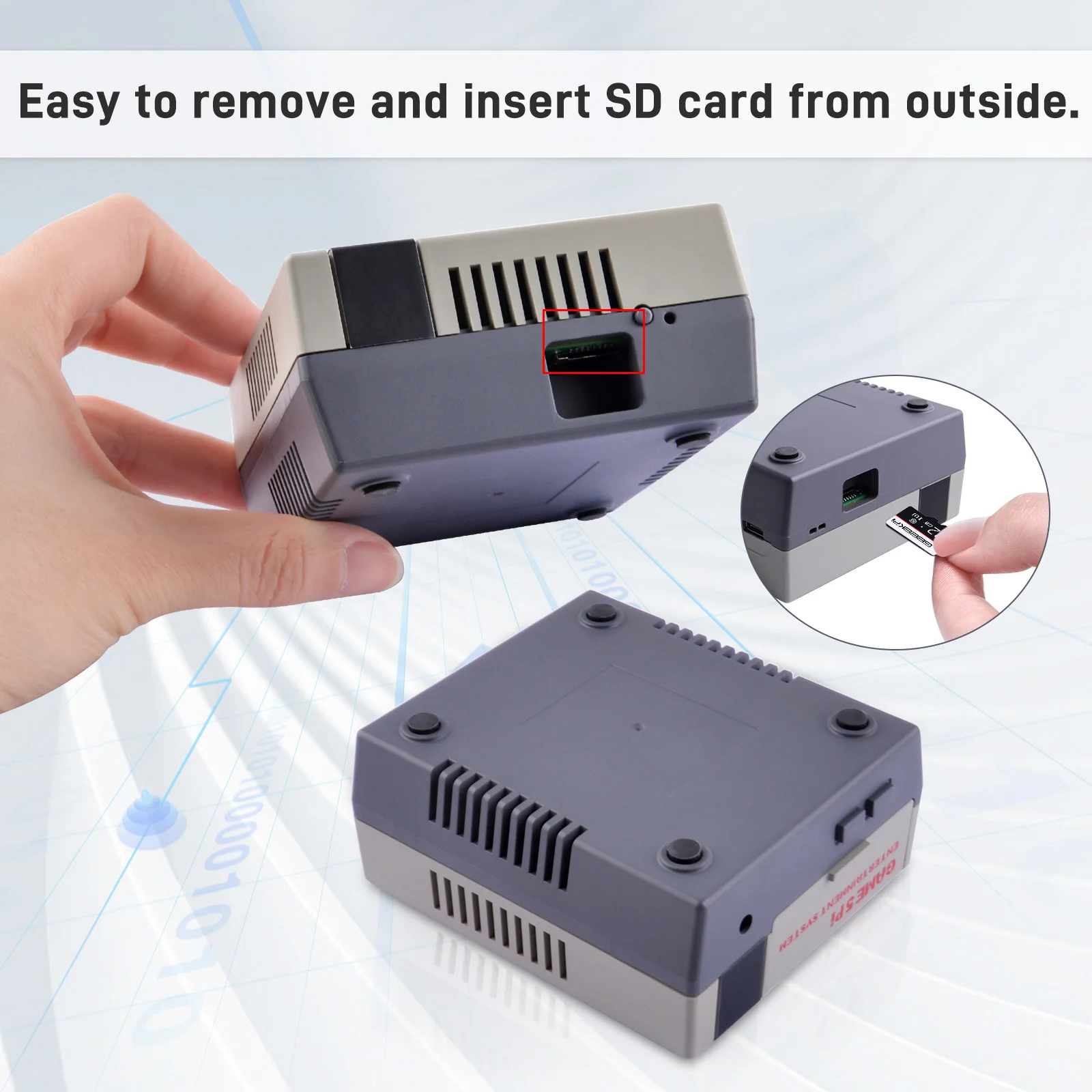 GeeekPi Game 5Pi NES 5Pi Style Case Kit ABS 3510 Functional Cooling Fan Heatsinks Screwdrivers for Raspberry Pi 5