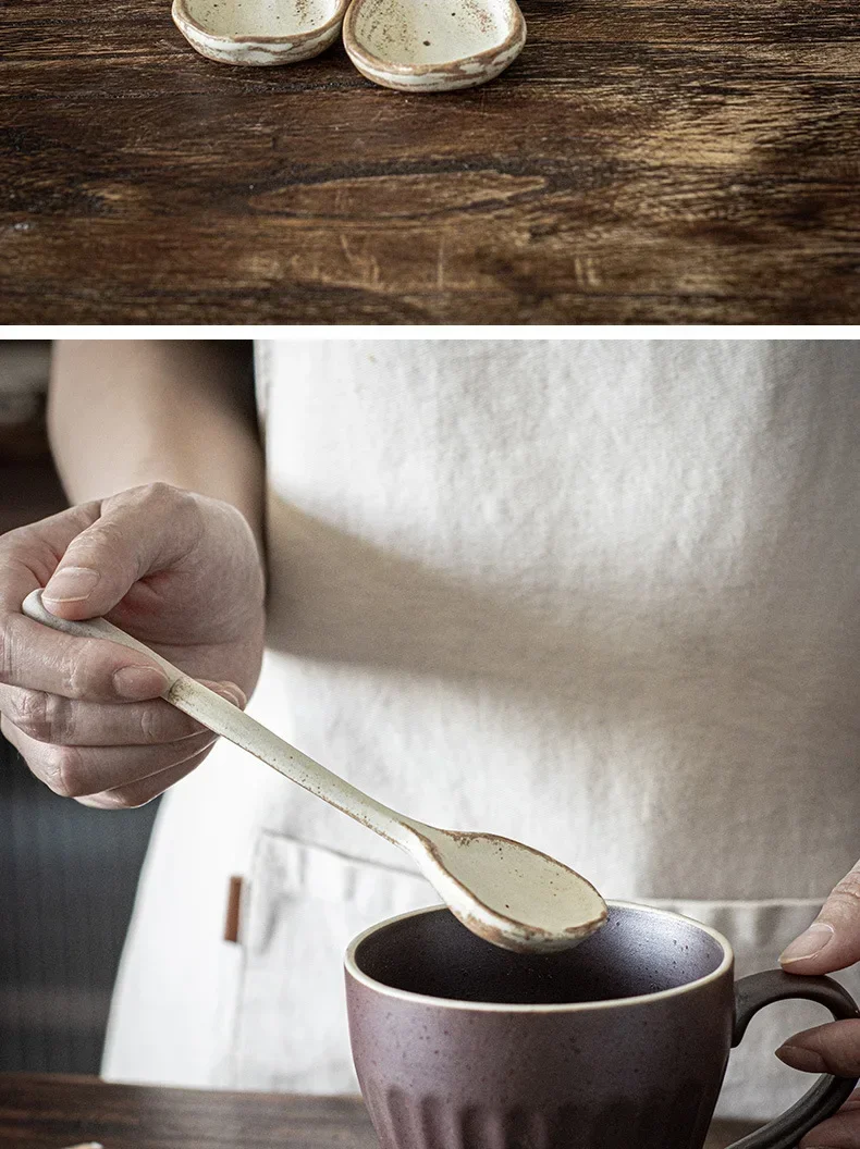 hand painted spoon long handle ceramic